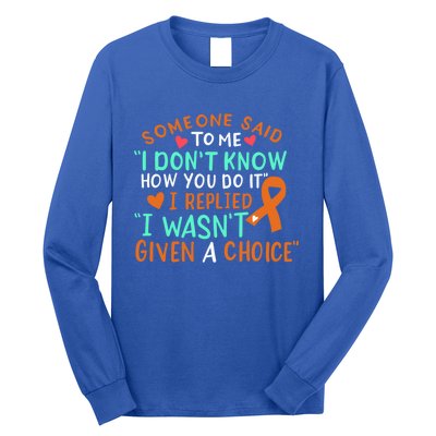 Kidney Cancer Awareness Ribbon Orange Fighter Chemo Cute Gift Long Sleeve Shirt