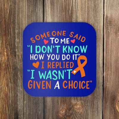 Kidney Cancer Awareness Ribbon Orange Fighter Chemo Cute Gift Coaster