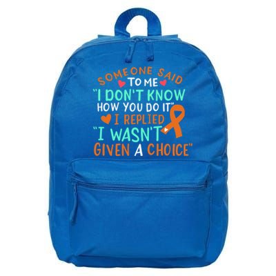 Kidney Cancer Awareness Ribbon Orange Fighter Chemo Cute Gift 16 in Basic Backpack