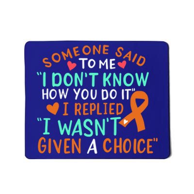 Kidney Cancer Awareness Ribbon Orange Fighter Chemo Cute Gift Mousepad