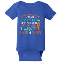 Kidney Cancer Awareness Ribbon Orange Fighter Chemo Cute Gift Baby Bodysuit