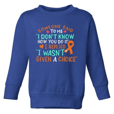 Kidney Cancer Awareness Ribbon Orange Fighter Chemo Cute Gift Toddler Sweatshirt