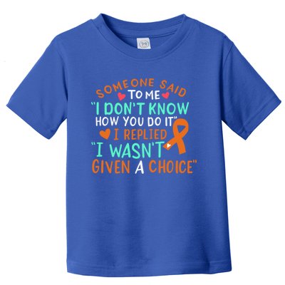 Kidney Cancer Awareness Ribbon Orange Fighter Chemo Cute Gift Toddler T-Shirt