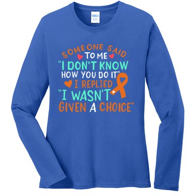 Kidney Cancer Awareness Ribbon Orange Fighter Chemo Cute Gift Ladies Long Sleeve Shirt