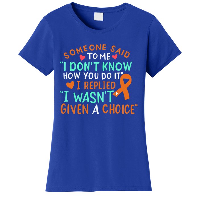 Kidney Cancer Awareness Ribbon Orange Fighter Chemo Cute Gift Women's T-Shirt