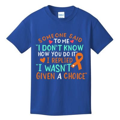 Kidney Cancer Awareness Ribbon Orange Fighter Chemo Cute Gift Kids T-Shirt