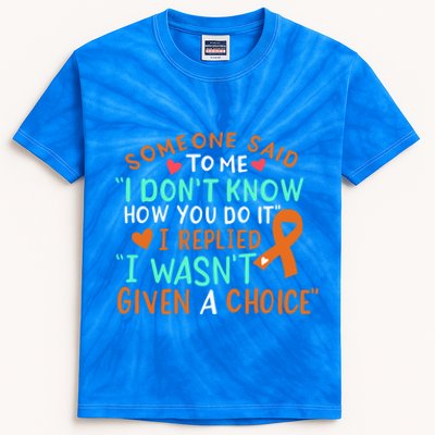 Kidney Cancer Awareness Ribbon Orange Fighter Chemo Cute Gift Kids Tie-Dye T-Shirt