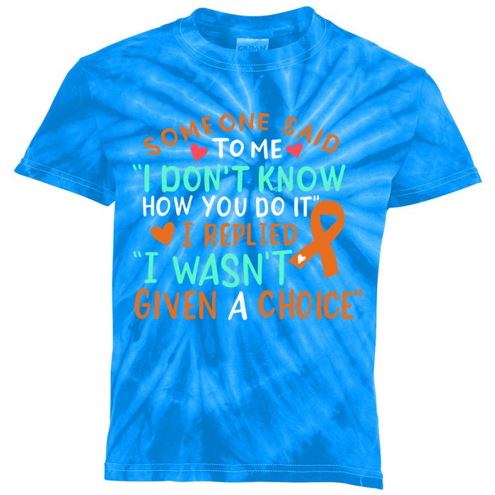 Kidney Cancer Awareness Ribbon Orange Fighter Chemo Cute Gift Kids Tie-Dye T-Shirt