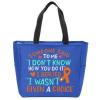 Kidney Cancer Awareness Ribbon Orange Fighter Chemo Cute Gift Zip Tote Bag