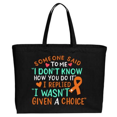 Kidney Cancer Awareness Ribbon Orange Fighter Chemo Cute Gift Cotton Canvas Jumbo Tote