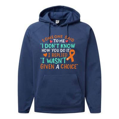 Kidney Cancer Awareness Ribbon Orange Fighter Chemo Cute Gift Performance Fleece Hoodie