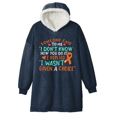 Kidney Cancer Awareness Ribbon Orange Fighter Chemo Cute Gift Hooded Wearable Blanket