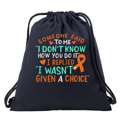 Kidney Cancer Awareness Ribbon Orange Fighter Chemo Cute Gift Drawstring Bag