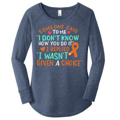 Kidney Cancer Awareness Ribbon Orange Fighter Chemo Cute Gift Women's Perfect Tri Tunic Long Sleeve Shirt