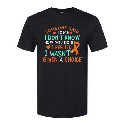 Kidney Cancer Awareness Ribbon Orange Fighter Chemo Cute Gift Softstyle CVC T-Shirt