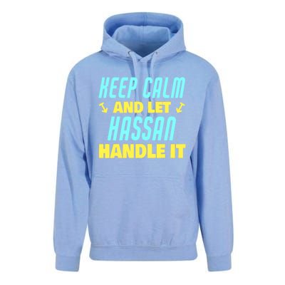 Keep Calm And Let Hassan Handle It Funny Hassan Name Cool Gift Unisex Surf Hoodie