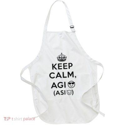 Keep Calm Agi Asi Full-Length Apron With Pockets