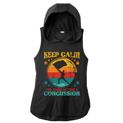 Keep Calm And Avoid Getting A Concussion Retro Colorguard Ladies PosiCharge Tri-Blend Wicking Draft Hoodie Tank