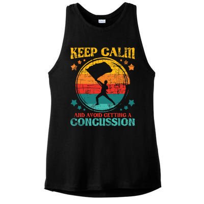 Keep Calm And Avoid Getting A Concussion Retro Colorguard Ladies PosiCharge Tri-Blend Wicking Tank