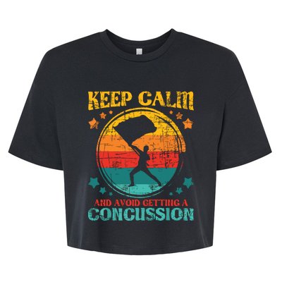 Keep Calm And Avoid Getting A Concussion Retro Colorguard Bella+Canvas Jersey Crop Tee