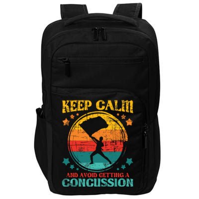 Keep Calm And Avoid Getting A Concussion Retro Colorguard Impact Tech Backpack