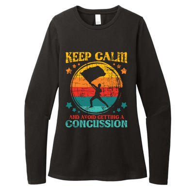 Keep Calm And Avoid Getting A Concussion Retro Colorguard Womens CVC Long Sleeve Shirt