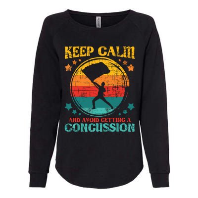 Keep Calm And Avoid Getting A Concussion Retro Colorguard Womens California Wash Sweatshirt