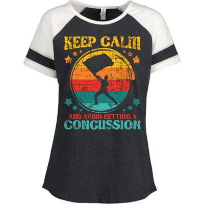 Keep Calm And Avoid Getting A Concussion Retro Colorguard Enza Ladies Jersey Colorblock Tee