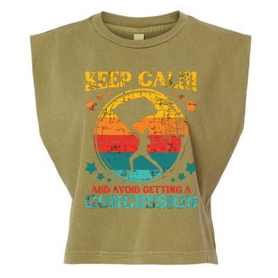 Keep Calm And Avoid Getting A Concussion Retro Colorguard Garment-Dyed Women's Muscle Tee