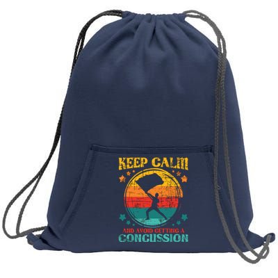 Keep Calm And Avoid Getting A Concussion Retro Colorguard Sweatshirt Cinch Pack Bag