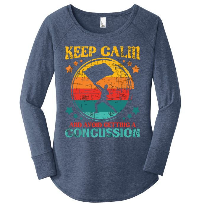 Keep Calm And Avoid Getting A Concussion Retro Colorguard Women's Perfect Tri Tunic Long Sleeve Shirt