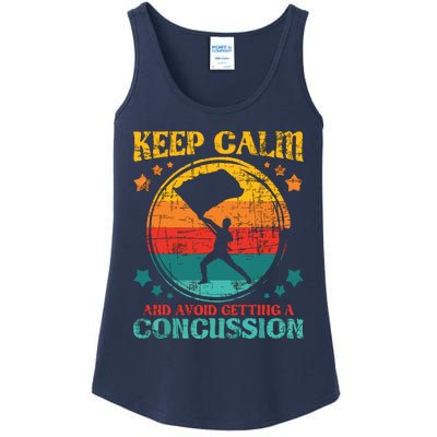 Keep Calm And Avoid Getting A Concussion Retro Colorguard Ladies Essential Tank