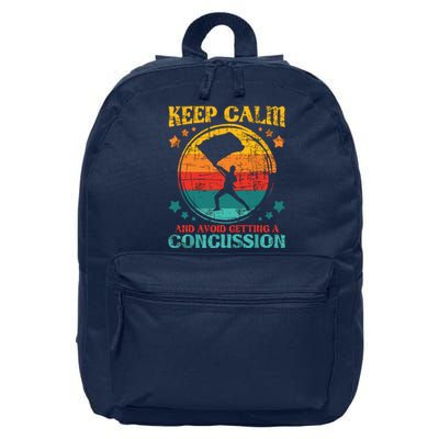 Keep Calm And Avoid Getting A Concussion Retro Colorguard 16 in Basic Backpack