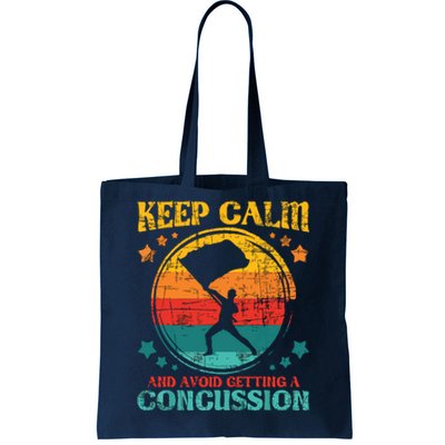 Keep Calm And Avoid Getting A Concussion Retro Colorguard Tote Bag