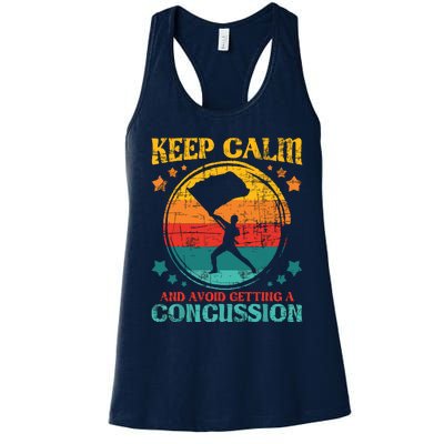 Keep Calm And Avoid Getting A Concussion Retro Colorguard Women's Racerback Tank