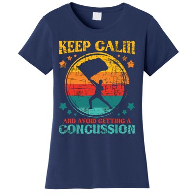 Keep Calm And Avoid Getting A Concussion Retro Colorguard Women's T-Shirt