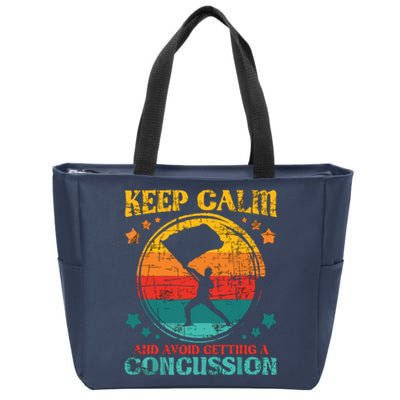 Keep Calm And Avoid Getting A Concussion Retro Colorguard Zip Tote Bag