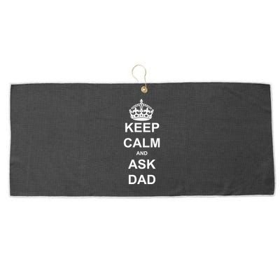 Keep Calm And Ask Dad Large Microfiber Waffle Golf Towel