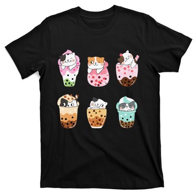 Kawaii Cat Boba Tea Bubble Tea Kawaii Japanese Anime Neko T-Shirt