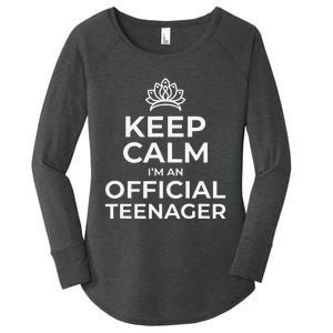 Keep Calm Birthday Nager 13th Funny Girl Women's Perfect Tri Tunic Long Sleeve Shirt