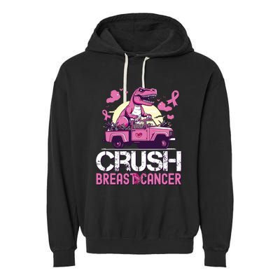 Kids Crush Breast Cancer Awareness Monster Truck Garment-Dyed Fleece Hoodie