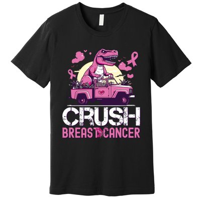 Kids Crush Breast Cancer Awareness Monster Truck Premium T-Shirt