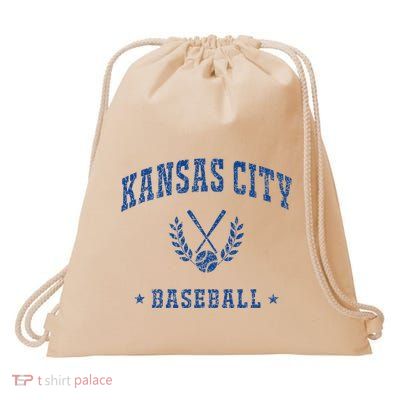 Kansas City Baseball Vintage G.A.M.E.D.A.Y Retro Baseball Lover Drawstring Bag