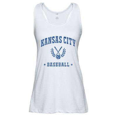 Kansas City Baseball Vintage G.A.M.E.D.A.Y Retro Baseball Lover Ladies Essential Flowy Tank