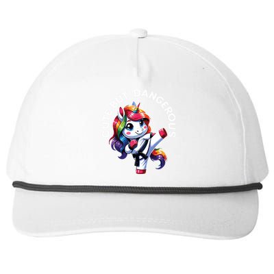 Karate Cute But Dangerous Taekwondo Unicorn Karate Snapback Five-Panel Rope Hat