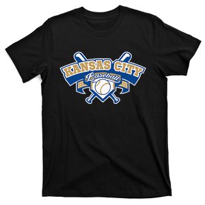 Kansas City Baseball Home Plate & Bat Script Gameday Fan T-Shirt