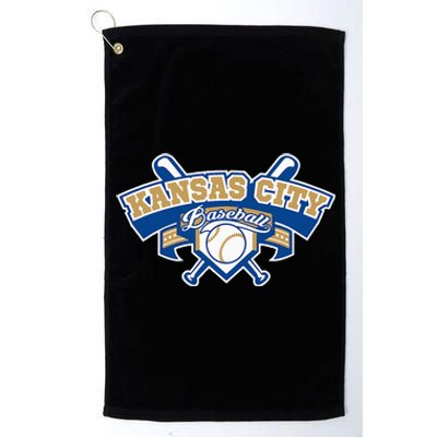 Kansas City Baseball Home Plate & Bat Script Gameday Fan Platinum Collection Golf Towel