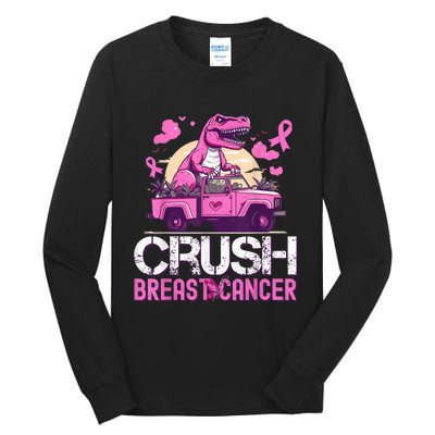 Kid Crush Breast Cancer Awareness Monster Truck Toddler Boy Tall Long Sleeve T-Shirt