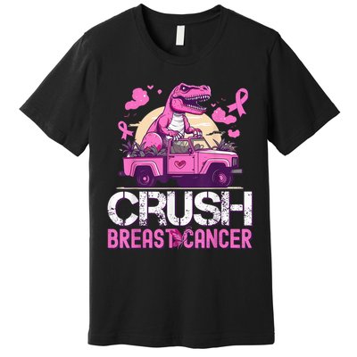 Kid Crush Breast Cancer Awareness Monster Truck Toddler Boy Premium T-Shirt