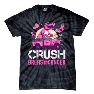 Kid Crush Breast Cancer Awareness Monster Truck Toddler Boy Tie-Dye T-Shirt